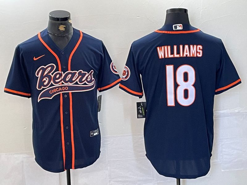 Men Chicago Bears #18 Williams Blue Joint Name 2024 Nike Limited NFL Jersey style 1->chicago bears->NFL Jersey